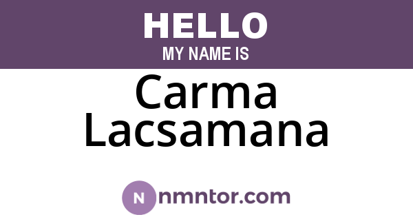 Carma Lacsamana