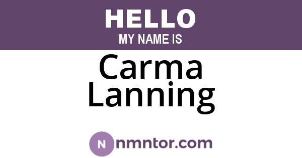 Carma Lanning