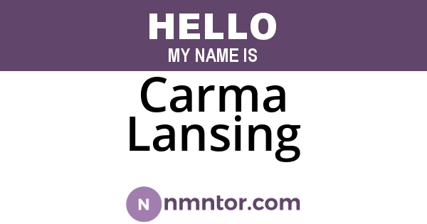 Carma Lansing