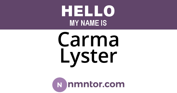 Carma Lyster