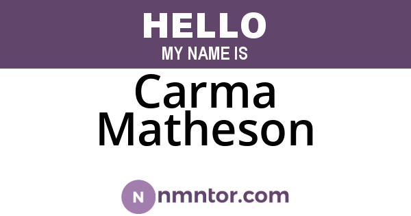 Carma Matheson
