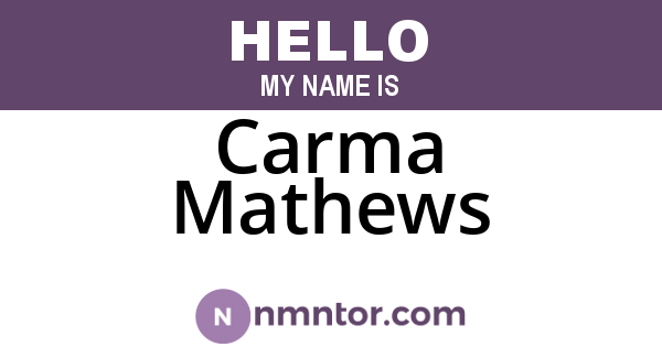 Carma Mathews