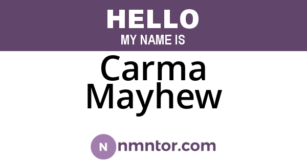 Carma Mayhew