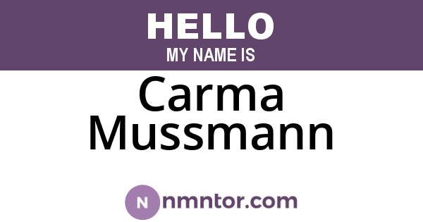 Carma Mussmann