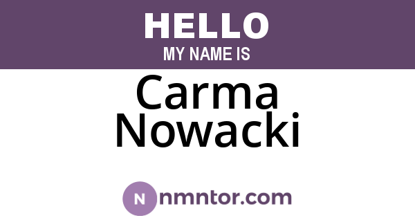 Carma Nowacki