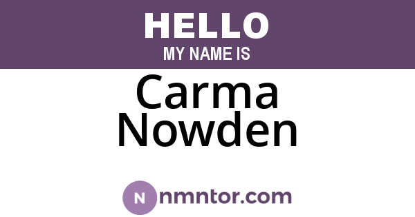 Carma Nowden
