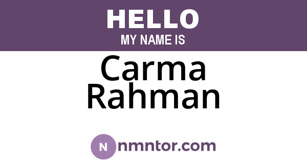 Carma Rahman