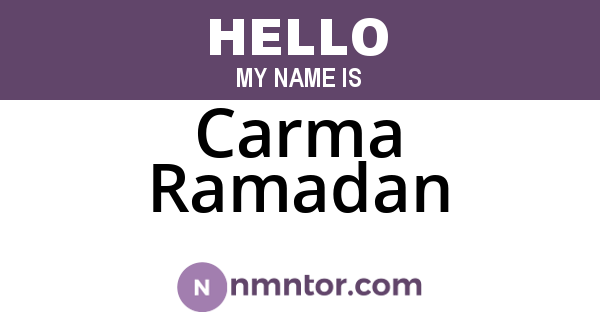 Carma Ramadan