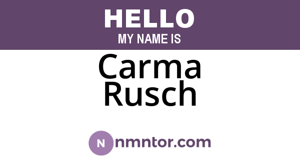 Carma Rusch