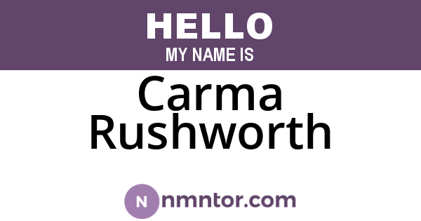 Carma Rushworth