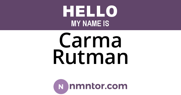 Carma Rutman