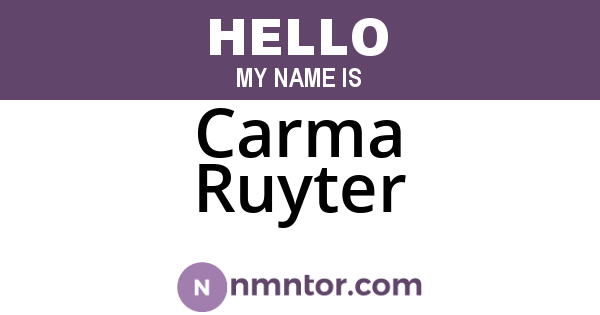Carma Ruyter