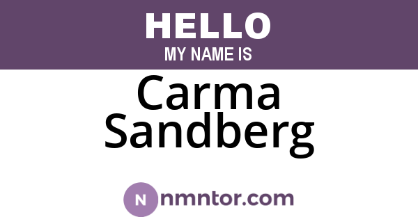 Carma Sandberg