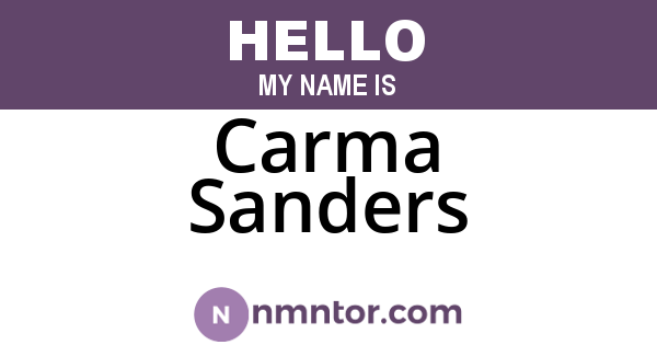 Carma Sanders