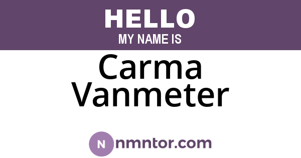 Carma Vanmeter