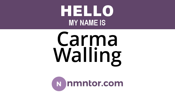 Carma Walling