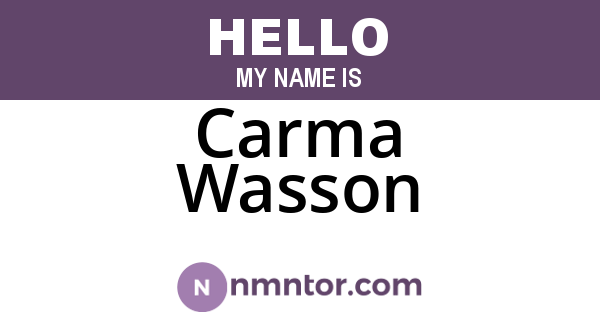 Carma Wasson