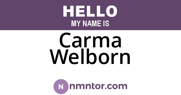 Carma Welborn