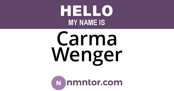 Carma Wenger