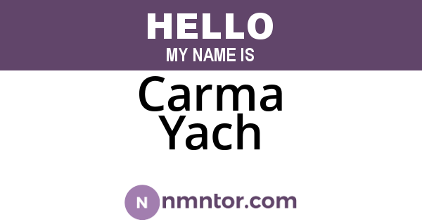 Carma Yach