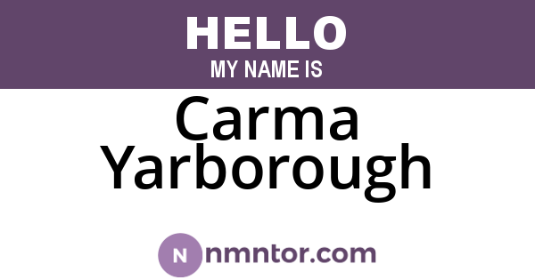 Carma Yarborough
