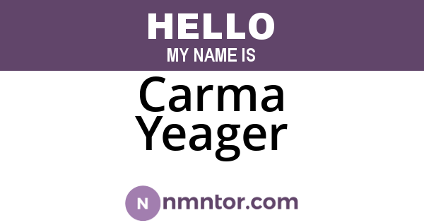 Carma Yeager