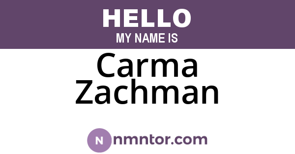 Carma Zachman