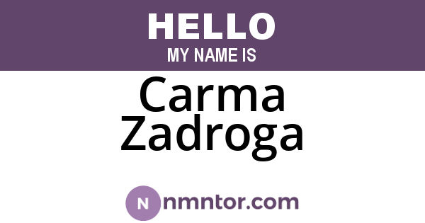 Carma Zadroga