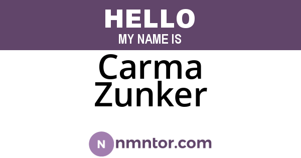 Carma Zunker