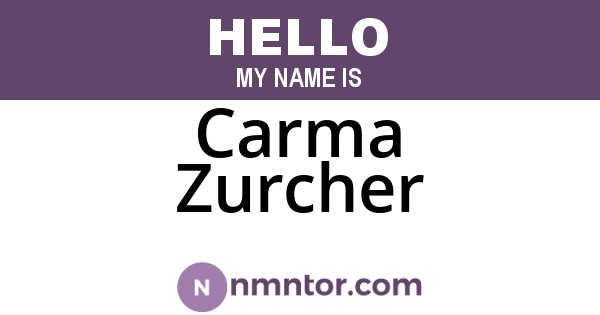 Carma Zurcher