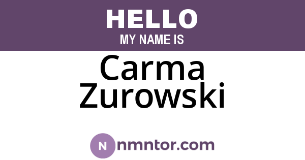 Carma Zurowski