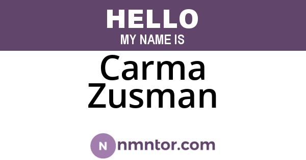 Carma Zusman