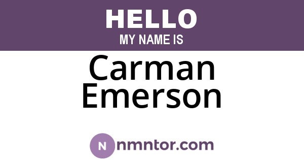 Carman Emerson