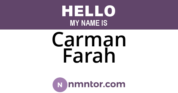 Carman Farah
