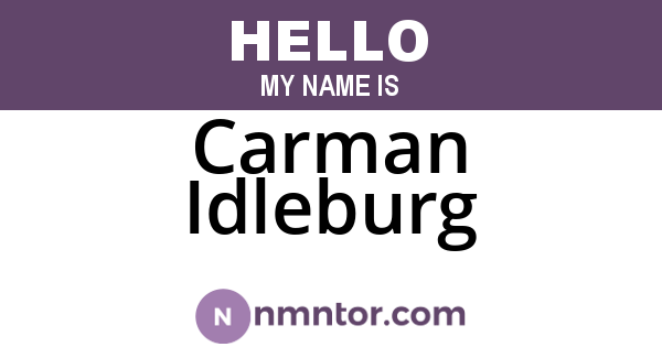 Carman Idleburg