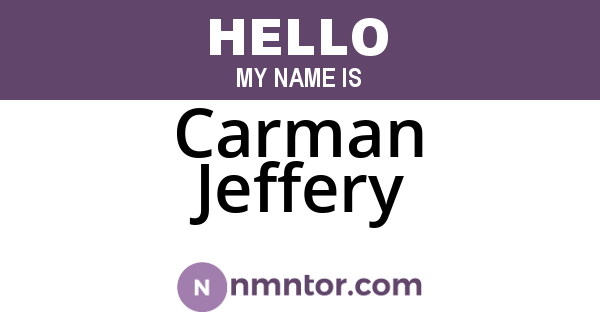 Carman Jeffery