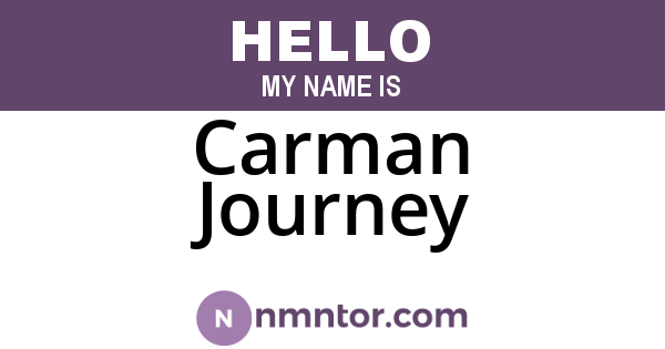 Carman Journey