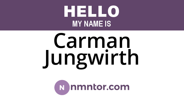 Carman Jungwirth