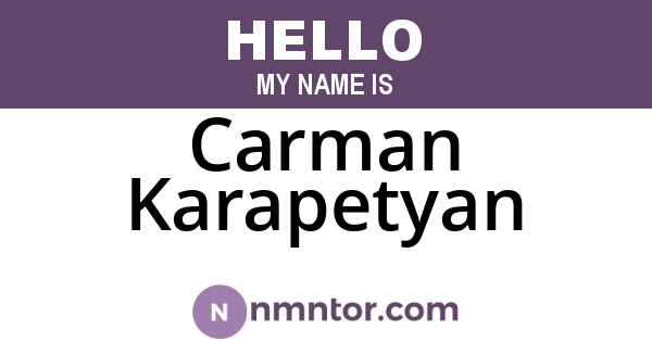 Carman Karapetyan