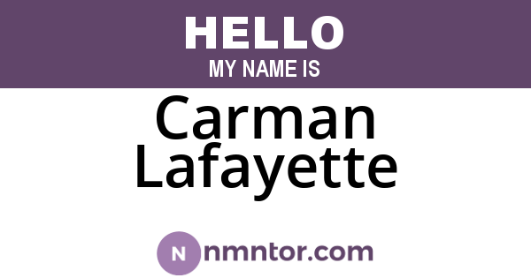 Carman Lafayette