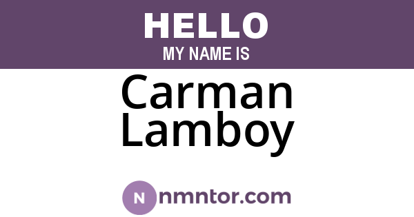 Carman Lamboy