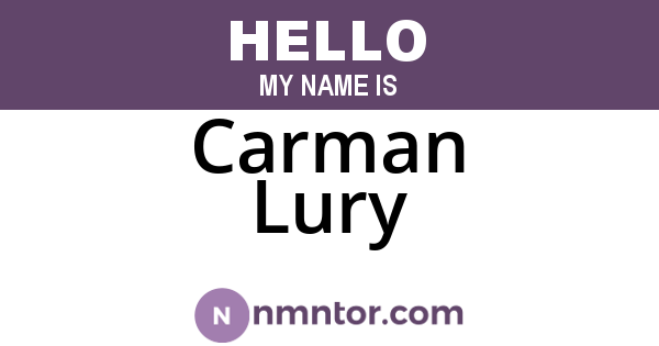 Carman Lury