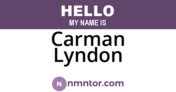 Carman Lyndon