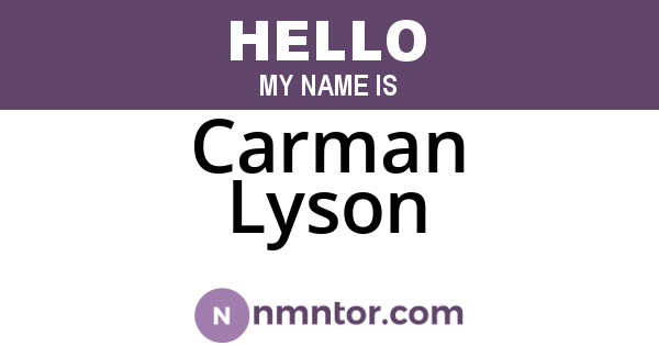 Carman Lyson