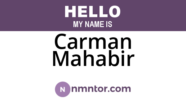 Carman Mahabir