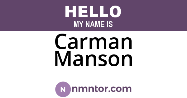 Carman Manson
