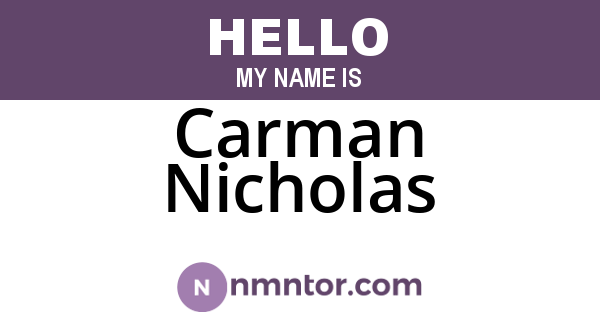 Carman Nicholas