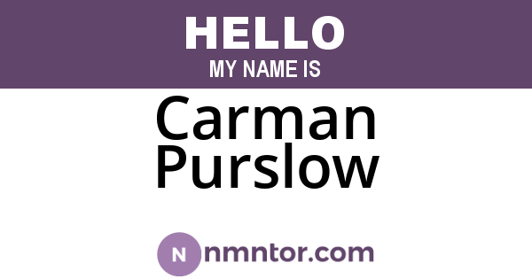 Carman Purslow