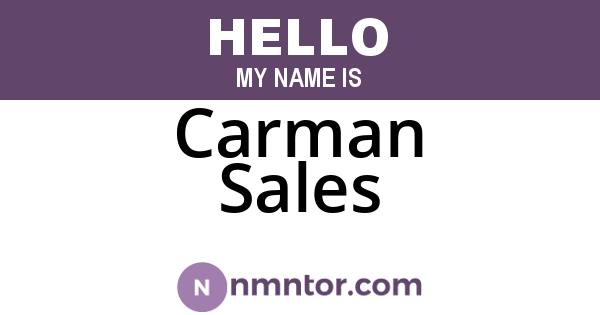 Carman Sales