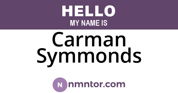 Carman Symmonds